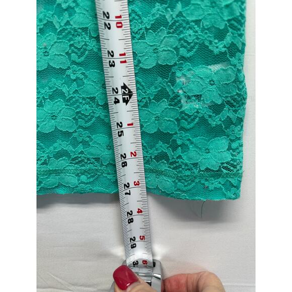 Y2K Aeropostale Teal Lace Sheer Tank Top Small Fairygrunge Coquette - Picture 5 of 7